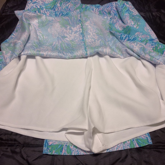 NWOT Lilly Pulitzer Vibrant Coral Reef Romper Zip Up Back Inner Lining Size 16 - Picture 9 of 13